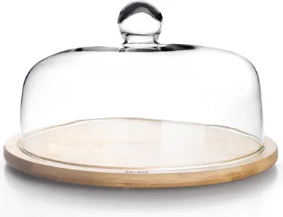 Immagine prodotto di Alzata per torta Ibili-Borosilicate, bambù/vetro borosilicato, 30x20 cm, marrone
