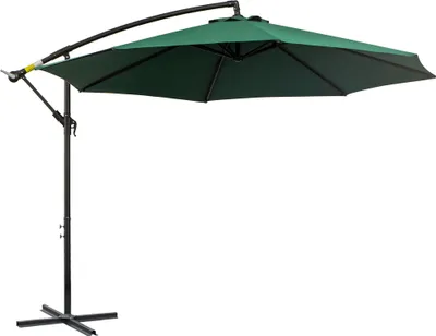 Produktbild von Sonnenschirm mit Handkurbel Wetterbeständig 3 m x 3 m x 2,5 m XXL Grün