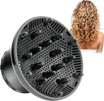 Produktbild von Universal Haar Diffusor, Diffusor Föhn Aufsatz, Diffuser Haare Diffusor Aufsatz, 1,57-2,7 Zoll, Schwarz