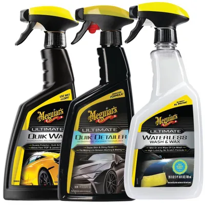 Produktbild von Meguiar's Ultimate Waterless Wash & Wax + Quik Wax + Quik Detailer Set