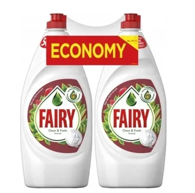 Two bottles of Fairy dish soap are packaged together.
