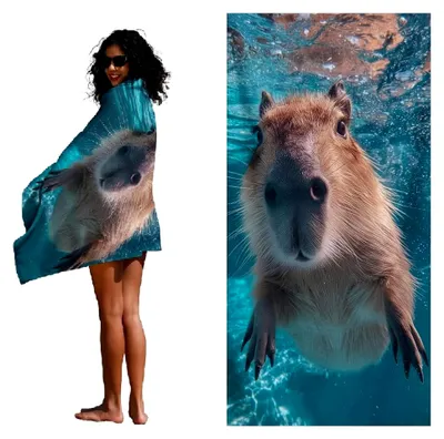 Produktbild von Mikrofaser Strandtuch Groß 180×90 cm Schnelltrocknend mit Tiermotiven