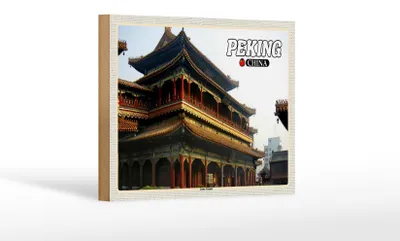 Produktbild von Holzschild Reise 18x12 cm Peking China Lama Tempel Geschenk