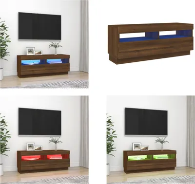 Obrázok produktu pre vidaXL TV skrinka s LED osvetlením hnedý dubový vzhľad 100x35x40 cm - TV skrinka - TV skrinky - TV nábytok - TV stojan