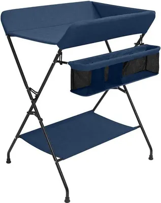 Productafbeelding van Opvouwbare Verschoontafel met Opbergvakken - Baby Commode Marineblauw