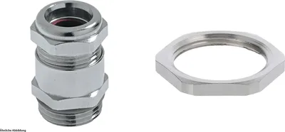 Produktbild von LAPP Verschraubung mit Gegenmutter M25x1,5 druckwasserdichte Messing (CuZn) vernickelt Gewindelänge 7,0mm - 1 Stück
