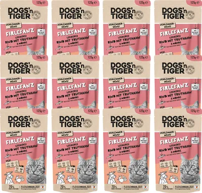 Obrázek produktu pro Dogs'n Tiger Adult mokré krmivo pro kočky, hovězí, krůtí a mrkev, 12x 125g