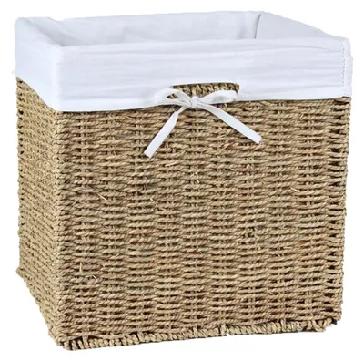 Image de CALICOSY - Cube de rangement pliable en jonc de mer 32 x 32 x 32 cm