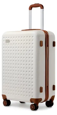 Produktbild von Koffer Trolley Mittelgroß Hartschalenkoffer Reisekoffer von ABS Hartschalen Handgepäck mit 4 Spinner-Rollen TSA Schloss,67x44x27 Weiß