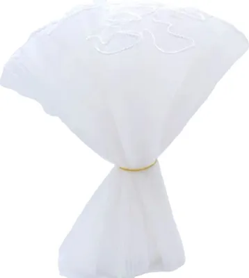 Produktbild von Exquisites Wellengarn, schneidbare Kunstperlen, Bastelmaterial aus Polyester, DIY-Blumenstrauß-Verpackung, Spitzennetz, Hochzeitsbedarf, Weiß