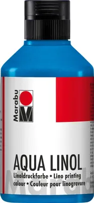 Produktbild von Marabu Aqua-Linoldruckfarbe mittelblau 250 ml