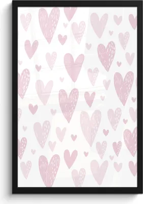 Produktbild von MuchoWow® MuchoWow® Gerahmtes Poster Herz - Design - Rosa - Mädchen - Baby - Mädchen 40x60 cm - Poster mit zchwarzem Bilderrahmen - Papierdruck - Wandbilder