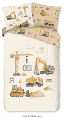 Productafbeelding van ZouZou Kinderdekbedovertrek "Labor" - Geel - (140x200/220 cm) - 100% Katoen