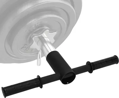 Image de Barre de traction pour rowing, pour musculation, diamètre 50 mm, avec poignées en caoutchouc, compatible avec les haltères olympiques