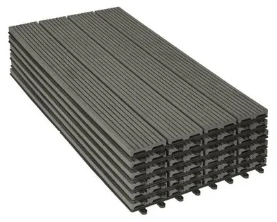 Obrázek produktu pro Teracové dlaždice odolné proti povětrnostním vlivům se zámkovým systémem, 30 x 60 x 2 cm, světle šedé, sada 6 kusů