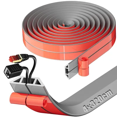Immagine prodotto di Canalina autoadesiva per pavimenti - 3,2 m x 4 cm, grigia