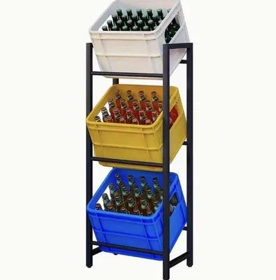 Image de Trinkrek 3 couches noir/doré – Support à boissons avec 4 crochets pour bouteilles et caisses