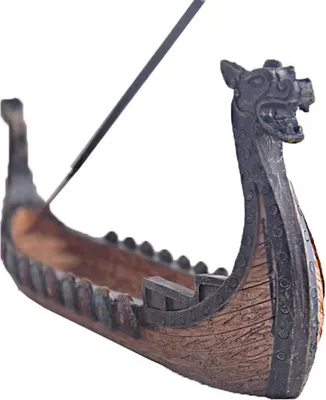 Produktbild von Rückstrom Räucherstäbchenhalter - Drachenboot Räucherbrenner - Wikinger Schiffe - Retro Ornament - Wohnkultur