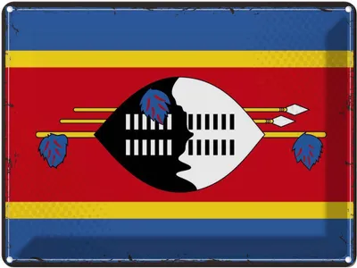 Produktbild von vianmo Blechschild 30x40 cm Swasilands Retro Eswatini Flagge Fahne Wappen