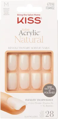 Zdjęcie produktu dla KISS | Sztuczne paznokcie KSAN02 - Różowe - Gotowy manicure - Łatwe w użyciu, 28 sztuk