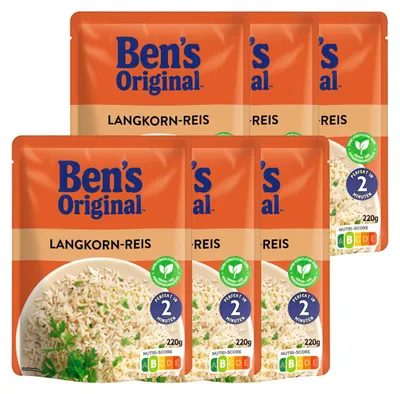 Immagine prodotto di Riso a chicco lungo Bens Original Express pronto in 2 minuti 250g confezione da 6 pezzi