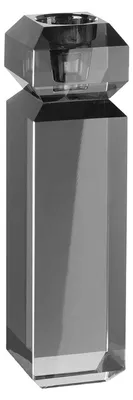 Produktbild von FINK Leuchter ARTIS - Kerzenhalter aus Kristallglas, grau, glatt, für Stabkerzen, H 19 cm, Tischdeko und Weihnachtsdeko