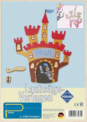 Produktbild von Pebaro Laubsägevorlage aus Sperrholz Motiv Türschilder II, Holz, DIN A4