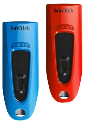 Productafbeelding van SanDisk Ultra - USB-stick - 64 GB - USB 3.0 - Blauw, Rood (verpakking met 2 stuks)