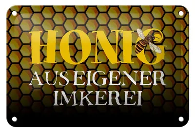 Produktbild von Blechschild Spruch 18x12cm Honig aus eigener Imkerei Biene