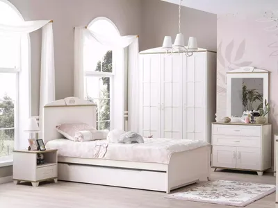 Produktbild von Holzbett Funktionsbett Ausziehbares Kinderbett Bett 120 Holz Weiß