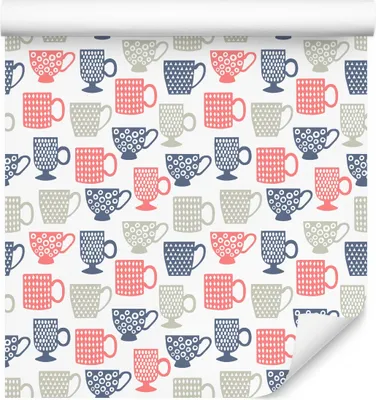 Immagine prodotto di 10m VLIES WALLPAPER rotolo sala da pranzo tazze porcellana tazze geometriche XXL