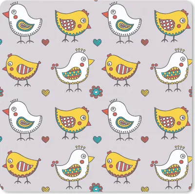 Produktbild von MuchoWow® Mauspad Mousepad Muster - Vogel - Huhn 20x20 cm - Mousepads - Maus Mat - Pad - Mausunterlage - Desk Mat - Bureauartikeln