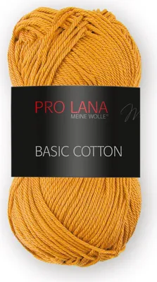 Produktbild von Pro Lana BASIC Baumwolle Baumwollgarn 50 g ideal für Kleidung, Spielzeug, Accessoires 125 m Farbe 024 - ocker