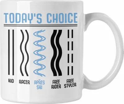 Produktbild von Trendation - Apres Ski Tasse Geschenk Grafik Geschenkidee Skifahrer Geschenk Winter Berge (Weiß)