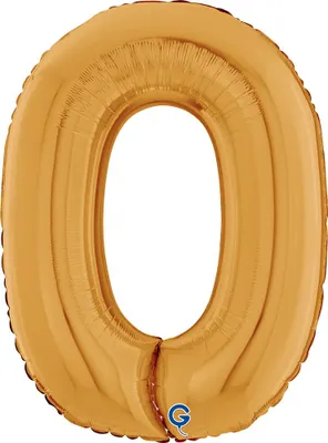 Obrázok produktu pre Fóliový balón číslo 0, zlatý, 66 cm Grabo