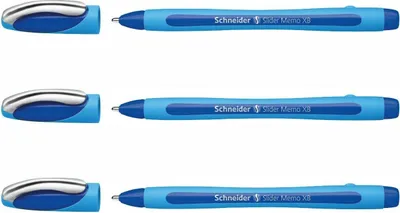 Produktbild von Kugelschreiber Schneider Slider Memo XB - 3er-Set Blau