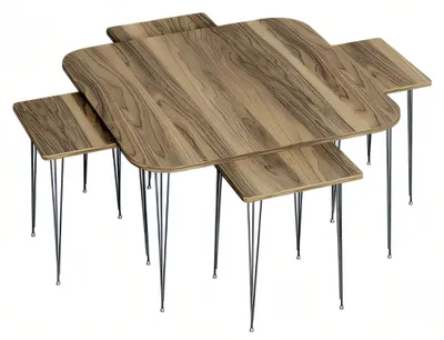 Immagine prodotto di Tavolino in legno marrone con tavolini in stile elegante