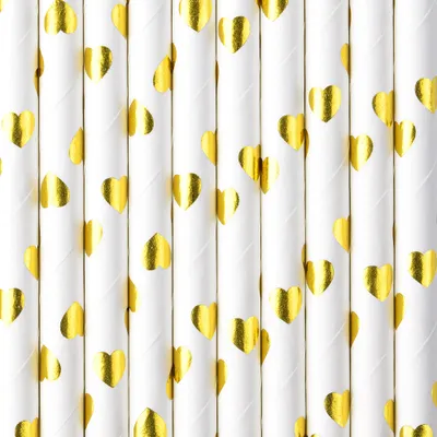 Produktbild von Papierstrohhalme, gold, 19,5cm (1 Packung / 10 Stück)