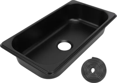 Zdjęcie produktu dla Zlewozmywak RV 304 ze stali nierdzewnej 12,8x6,93x2,56 cala z wbudowaną umywalką z odpływem 40 mm do łodzi furgonetek i kamperów z powłoką natryskową w kolorze czarnym (GR -1365B)