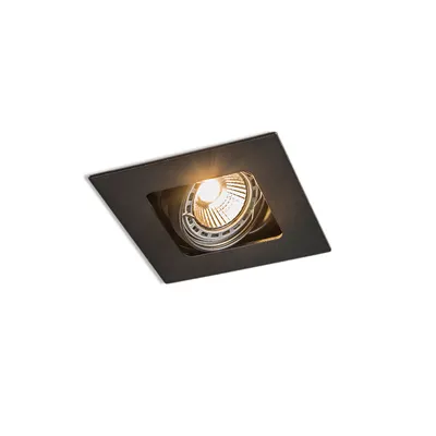 Produktbild von QAZQA - Modern Quadratischer Einbauspot schwarz schwenk- und neigbar - Artemis I Wohnzimmer I Schlafzimmer - Stahl Quadratisch - LED geeignet GU10
