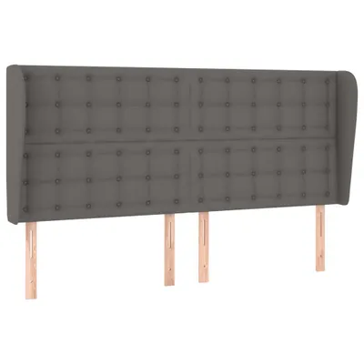 Produktbild von Kopfteil mit Ohren Grau 163x23x118/128 cm Kunstleder