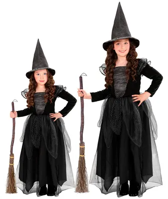 Imagen del producto de W WIDMANN MILANO - Disfraces para fiestas - Disfraz de bruja para niños, talla 104, color negro