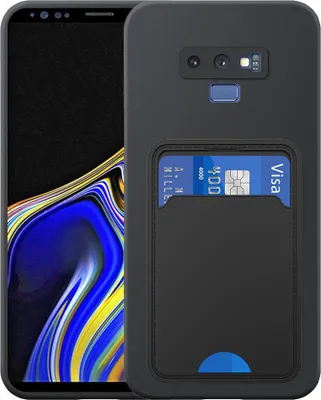 Obrázok produktu pre Vhodné pre telefón Samsung Galaxy Note 9 s držiakom kariet TPU - pružný zadný kryt puzdra Silikón TPU s priehradkou na karty - čierny - Smartphonics