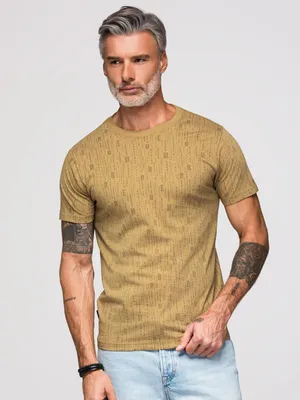 Produktbild von Ombre Bedrucktes Baumwoll-T-Shirt mit Rundhalsausschnitt olive L