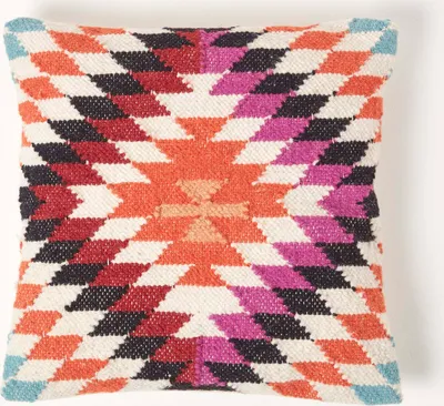 Produktbild von HOMESCAPES Handgewebtes Kelim-Kissen Manila – Kissen 45x45 cm mit Federfüllung