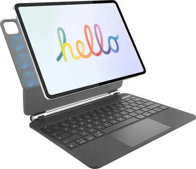 Produktbild von Hülle mit Tastatur für iPad Pro 12,9 3–6 Gen UK Rii HL129 QWERTZ mit Touchpad