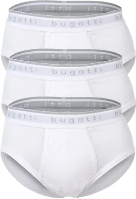 Produktbild von bugatti Herren Slips, 3er Pack - Feinripp, Eingriff, Baumwolle, einfarbig Weiß 3XL