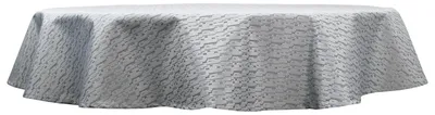 Produktbild von Tischdecke Outdoor ø 145 cm rund Hellgrau Jacquard Wasserabweisend Tischwäsche Garten Terrasse Balkon