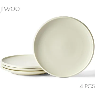 Produktbild von Teller set 4er Ø21,8 cm Keramik Essteller Kuchenteller Frühstücksteller Flachteller set für 4 Personen Matt-Glasur Mikrowellen- und Spülmaschinenfest