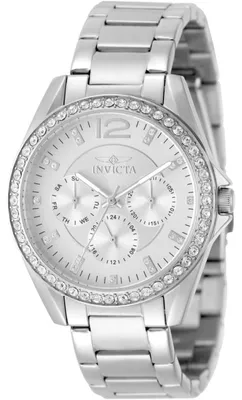 Zdjęcie produktu dla Invicta Angel 50108 Zegarek Damski - Mechanizm Kwarcowy - Stal Nierdzewna z Srebrną Tarcza - 38 mm